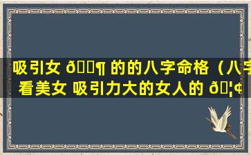 吸引女 🐶 的的八字命格（八字看美女 吸引力大的女人的 🦢 八字）